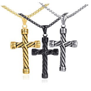 Street trendy hiphop long cross necklace men and women accessories Korean version personalized hip hop cross pendant