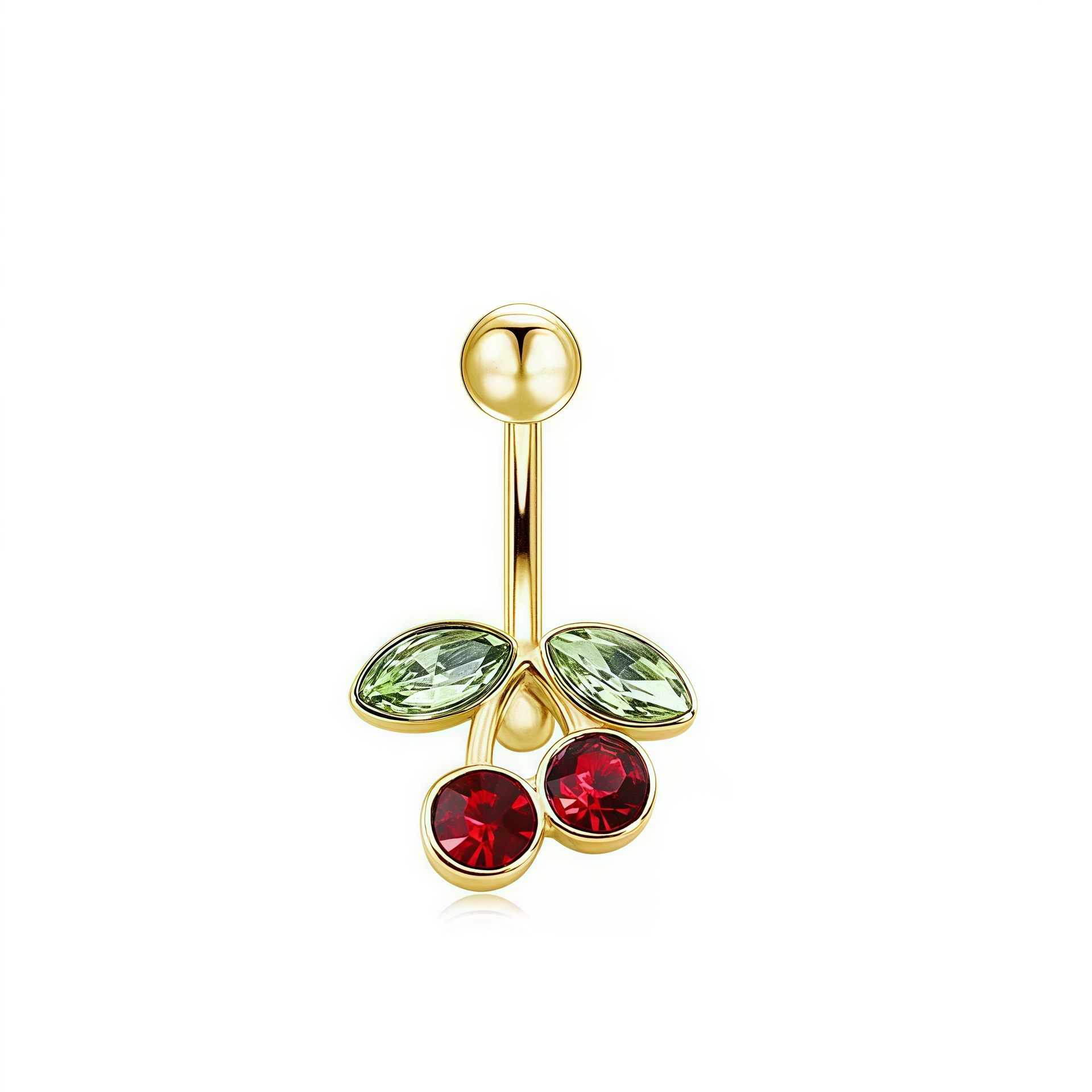 Piercing para ombligo de acero inoxidable con corazón y lazo_voghion.com