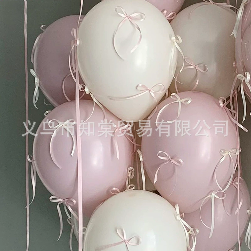 Ins балет ветер день рождения латексные воздушные шары с бантом атласная лента для вечеринок