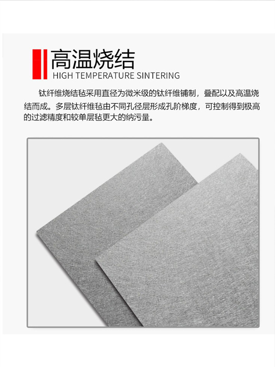 烧结钛纤维毡 新能源氢燃料电池PEM 水处理不溶性阳级 高校