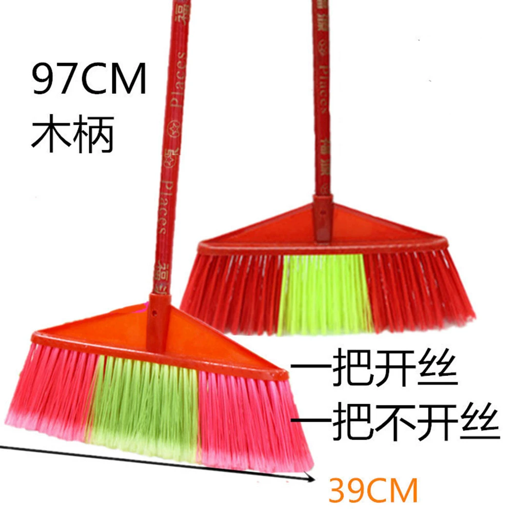 Жесткая одна деревянная столба пластиковая метла бытовая санитарная очистка воды наружная метла голова школьная фабрика специальная деревянная метла