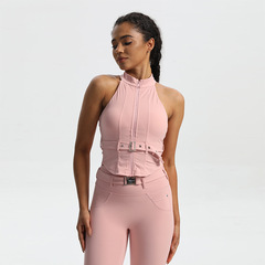 Amazon's new motorcycle style cycling sports top women's tight-fitting yoga fitness wear sports bra with chest pads