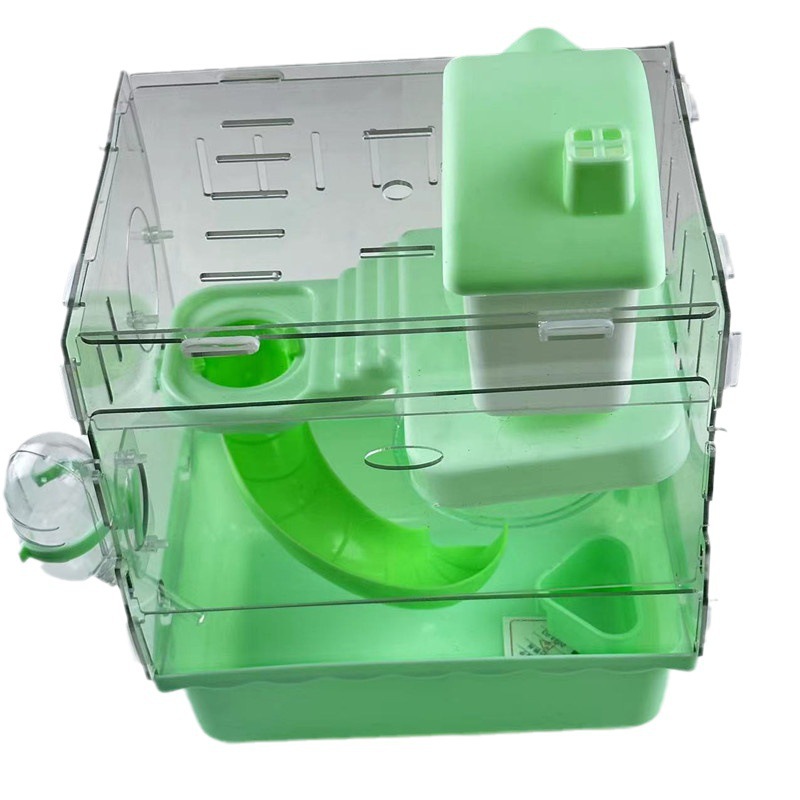 Jaula de hámster acrílica transparente jaula de hámster transparente de doble capa conjunto completo de suministros de la casa