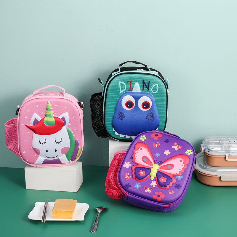 Cross-Border New Eva Diagonal Lunch Box Bag Student Satchel Cute Insulated Bag Kidsren's Cartoon 3D Stereo Lunch Bag
