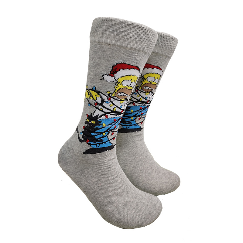 Calcetines de media pantorrilla a la moda con diseño de dibujos animados, creativos y personalizados, de algodón jacquard, de Suri Knitting, suministro transfronterizo.