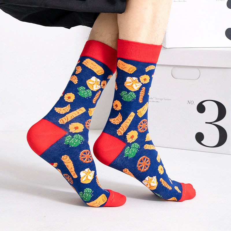 [新款男士中筒棉袜食物蔬菜寿司披萨男女情侣棉袜厂家SOCKS]