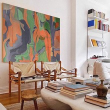 法式中国风后现代艺术抽象画客厅巨幅创意装饰画玄关无框挂画