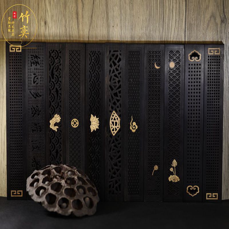 黑檀木镶嵌黄杨香盒实木镂空卧香炉木质熏香炉沉香盒批发厂家直销