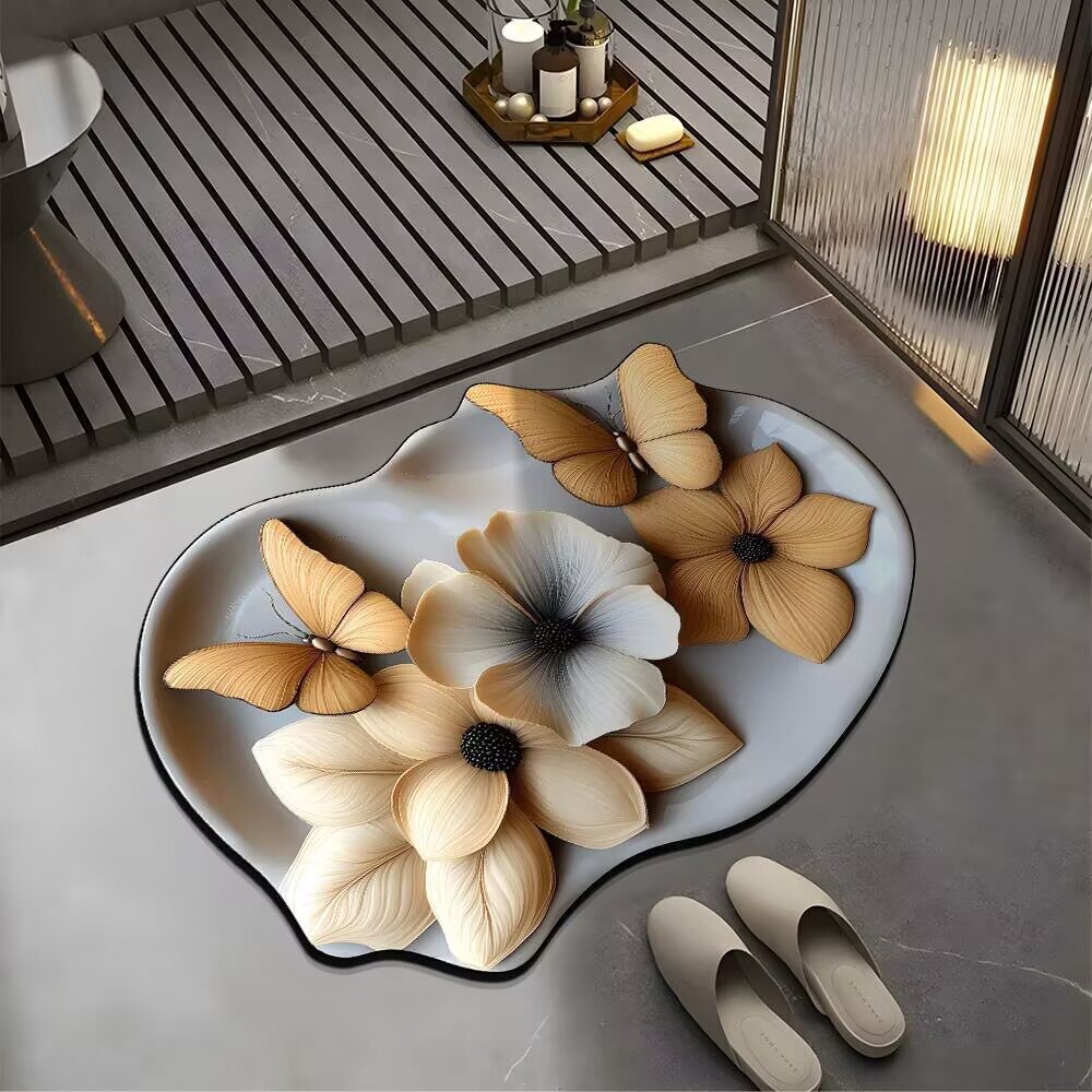 Almohadilla de barro de diatomeas de viento de lujo ligero almohadilla de suelo de baño almohadilla de suelo de baño almohadilla de suelo de absorción de agua y secado rápido en la puerta del baño almohadilla de pie resistente al desgaste doméstico y antideslizante