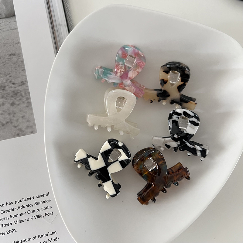 Frangia in acetato di alta qualità, piccola e media dimensione, clip semplice, copricapo con temperamento, forcina per capelli, accessori per capelli con stampa leopardata, clip laterale_voghion.com