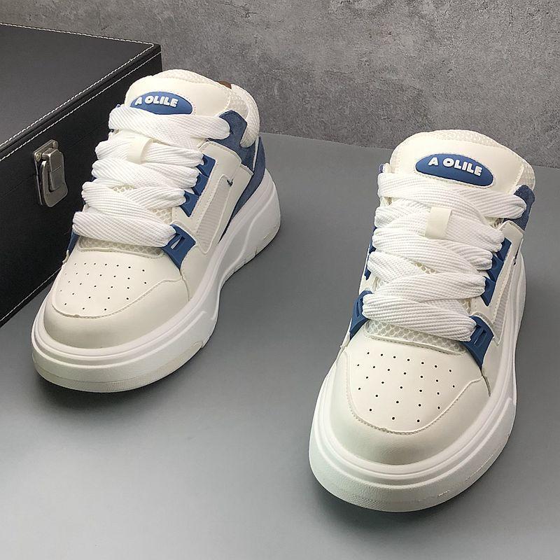 Little White 2024 Summer New Breathable Mesh Thick Sole Elevated Sports and Casual Board with Internet Red Same Style_voghion.com