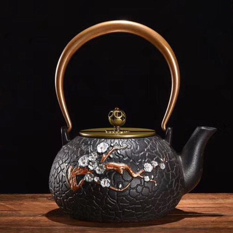 Dianggong Tang Dragon y Phoenix Opera Perla olla de hierro imitación japonesa del Sur antigua olla de hierro tetera sin recubrimiento juego de té de Kung Fu