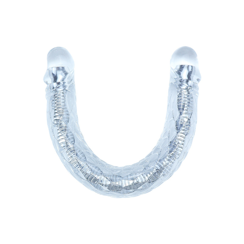 Arbitrario curvado de doble cabeza dragón hembra doble cabeza pene largo manual de simulación pene femenino gay masturbación al por mayor