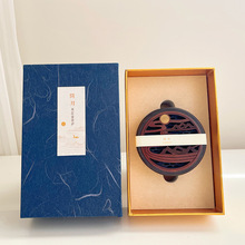 问月双层盘香炉熏香座酸枝木禅意摆件定制代工生产尚元堂