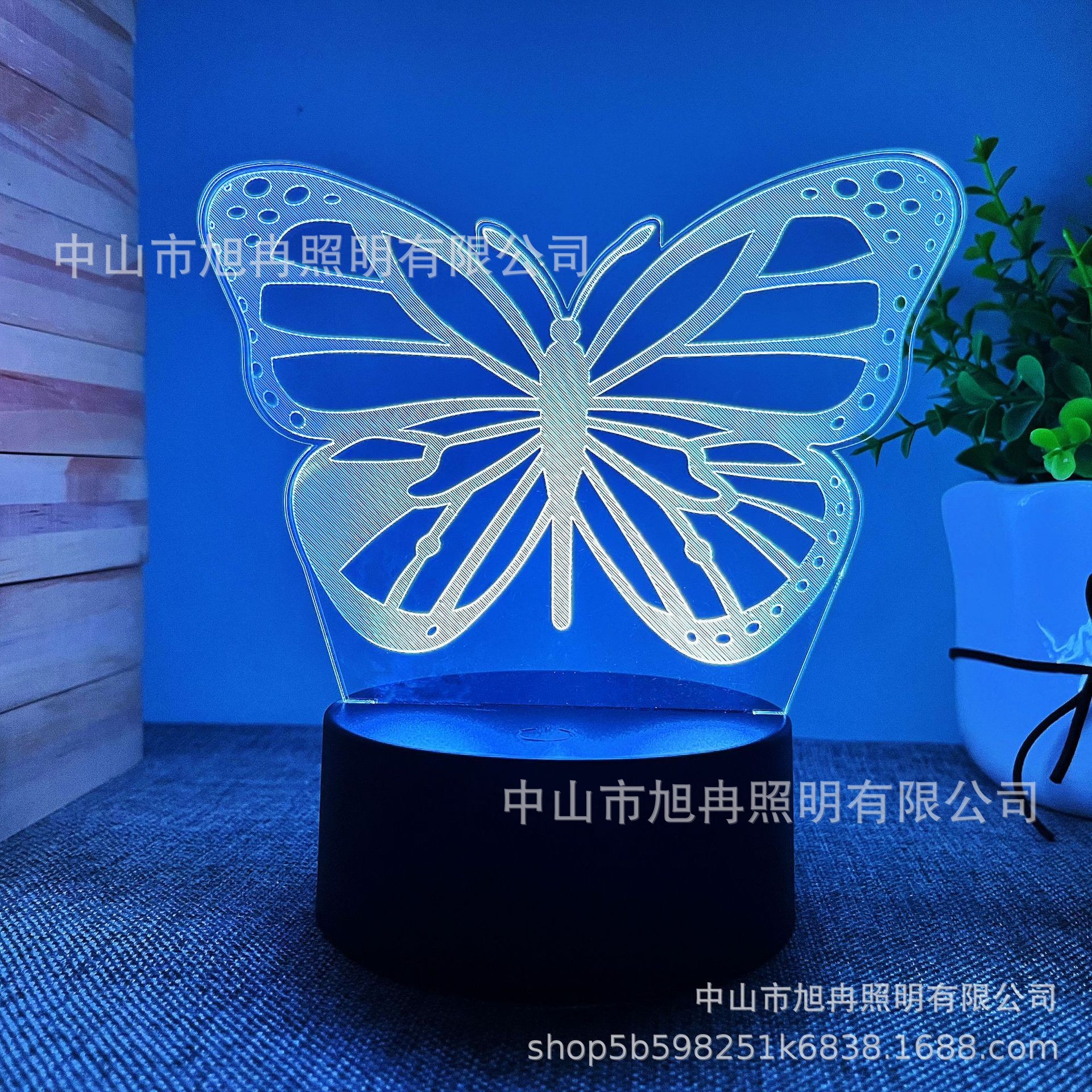 Suministro transfronterizo de Amazon de lámparas de mesa USB con selección de la serie de mariposas de luz nocturna 3D, regalos de ambiente multiplataforma.