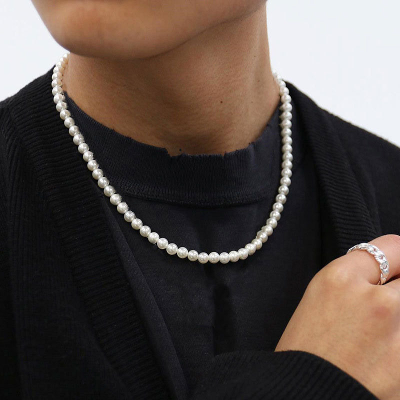 Elegant Geometric Imitation Pearl Beaded Unisex Necklace display picture 1