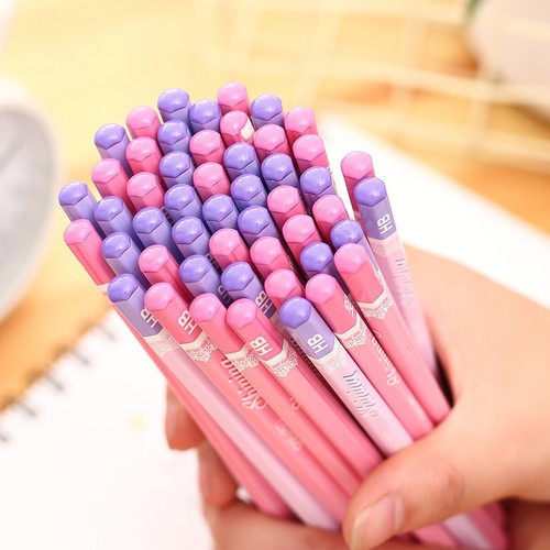 Deli Stationery S928 Color HB/2B Pencil Student Pencil Cartoon Log Pencil 50 Pack Children's Pencil