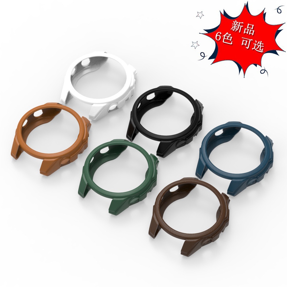 Funda protectora de TPU con textura de cuero para la funda de reloj Jiaming S50 Fenix8/Huawei GT5/Gauchi PACE3