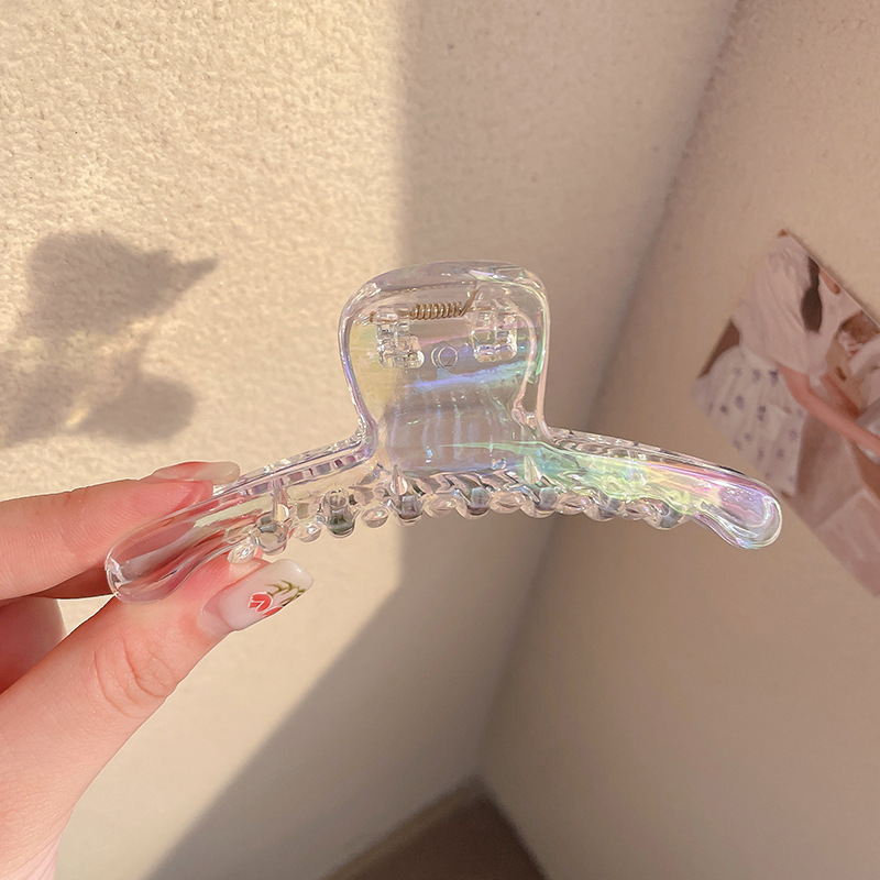 Clip de gelatina para mujer 2024 nuevo estilo de la parte posterior de la cabeza, clip de tiburón de pelo grande, clip de pelo, múltiples clips, horquilla simple, tocado
