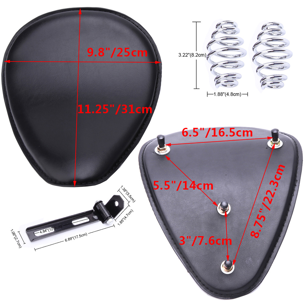 Motorcycle Harley cruise Prince car modified Iron Horse 400 universal retro spring single seat bag with iron plate set
