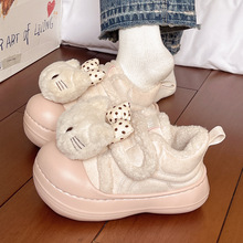 可爱卡通KT猫雪地靴女2025秋冬新款加绒加厚保暖厚底面包鞋棉鞋子