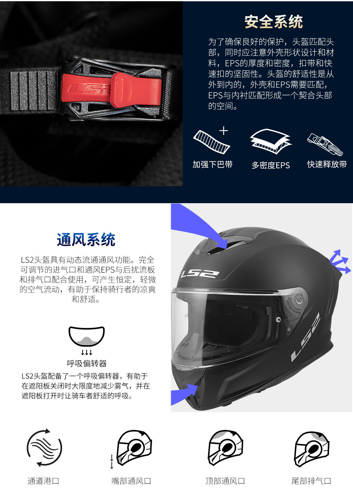 Ls2 Motorcycle Helmet Full-Face Helmet with Large Tail Wing for Men and Women, Anti-Fog Racing Helmet, Suitable for All Seasons, Summer Model Ff820