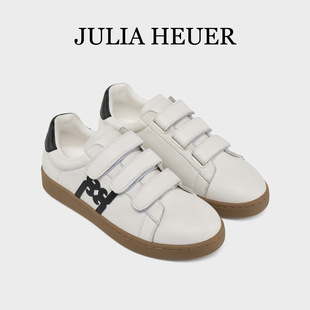 Julia Heuer New Women's Casual White Shoes Flat Velcro Comfortable Single Shoes