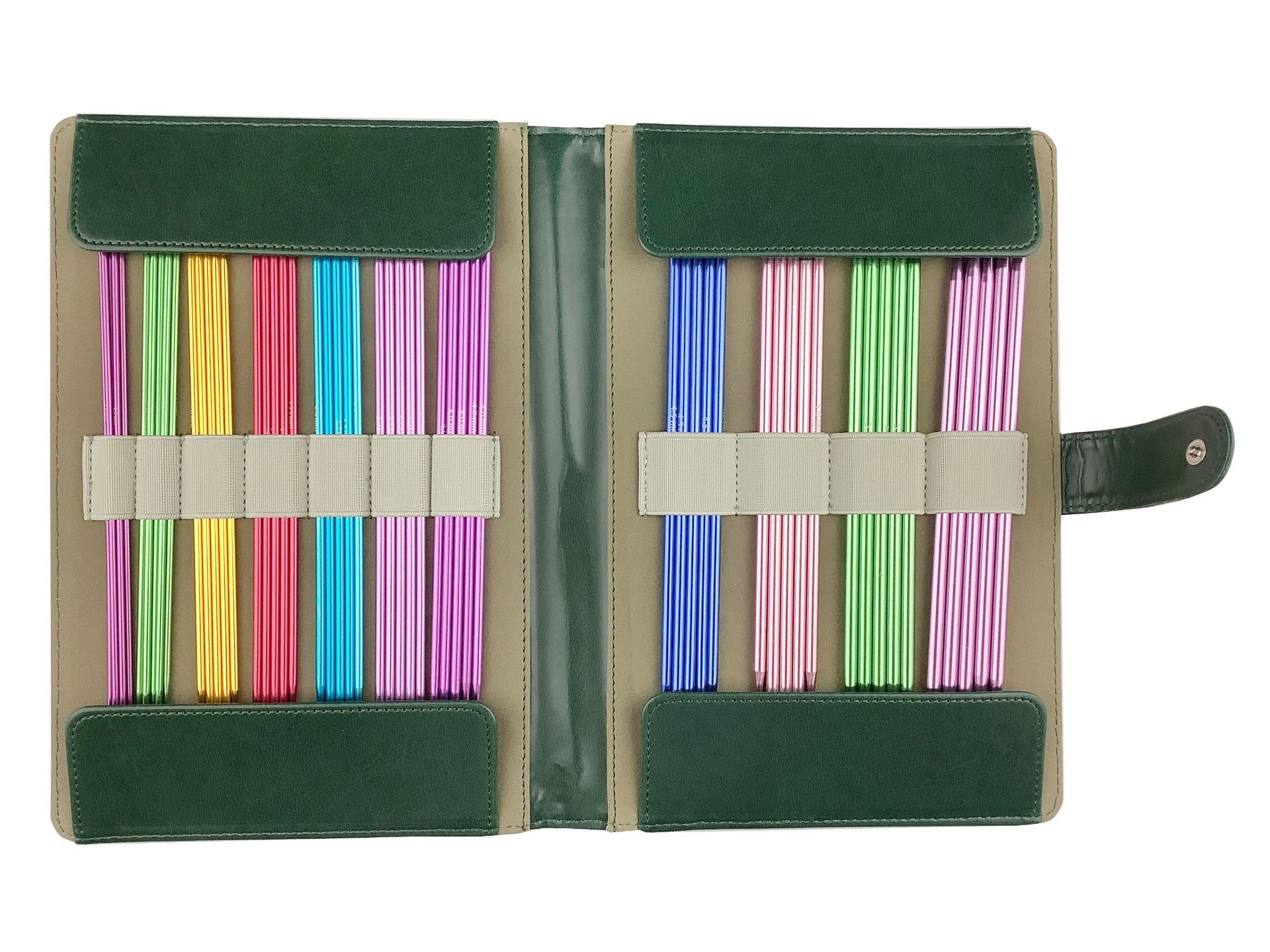 Herramientas de tejer suéter aguja de alúmina aguja de suéter de doble punta 20CM aguja de palo conjunto 11 paga 5 envases de PVC para cada