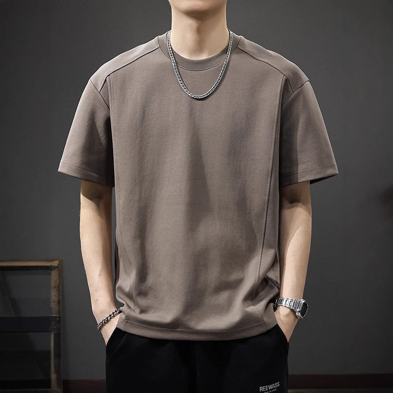 8XL Large Size Round Neck Short-Sleeved T-Shirt for Men 2025 Summer New Cool Loose Casual Heavy Half-Sleeved T-Shirt