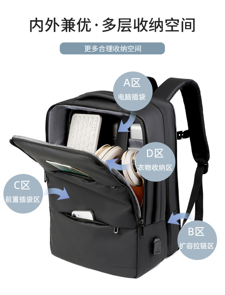 Cross-border business backpacks, multi-functional outdoor travel bags, large-capacity laptop bags, backpacks, logo-printed schoolbags undefined