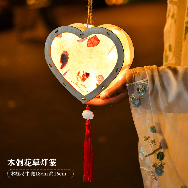 Nuevo producto linterna portátil luminosa Festival del medio otoño Hanfu linterna clásica palacio antigua linterna de loto niños hecho a mano bricolaje