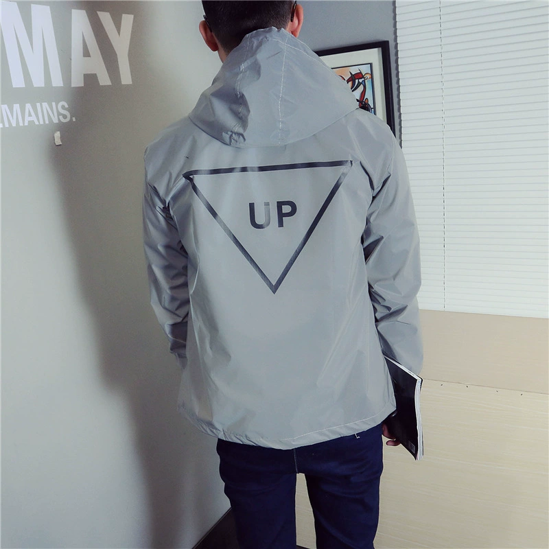 Windproof Trench Coat, Retroreflective Hooded Jacket, Unisex for Elementary Students, Winter