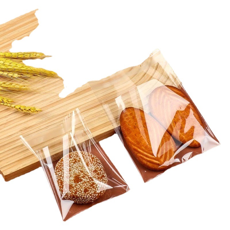 En stock venta al por mayor OPP bolsa autoadhesiva bolsa de galletas de pan transparente de calidad alimentaria copo de nieve pastel de Luna crujiente bolsa de embalaje de plástico