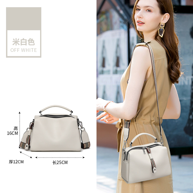 Bolso de mujer 2024 nueva moda de cuero de gran capacidad 100 bolsos de hombro pequeños bolsos de cuero de vaca de mujer bolso casual