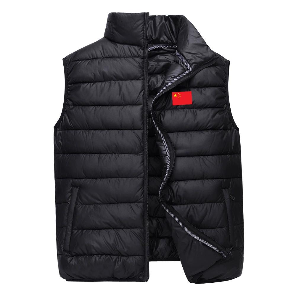 Мужской легкий пуховый хлопковый жилет среднего возраста, многоцветное дополнительное удобрение, плюс большой воротник-стойка для папы, чтобы согреться
