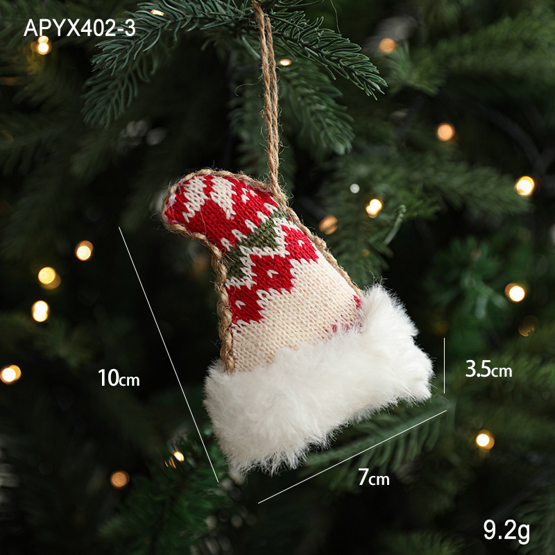 ファブリッククリスマスツリーペンダントニットぬいぐるみクリスマスペンダントペンダントリボンラブグローブブーツオーナメント装飾|undefined