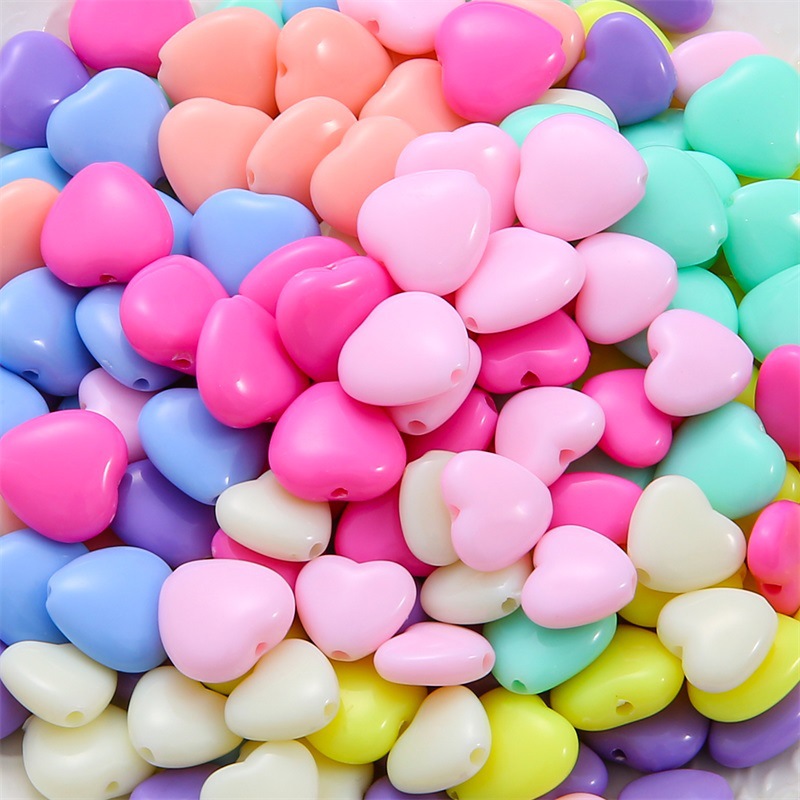 Acrylic beads heart-shaped