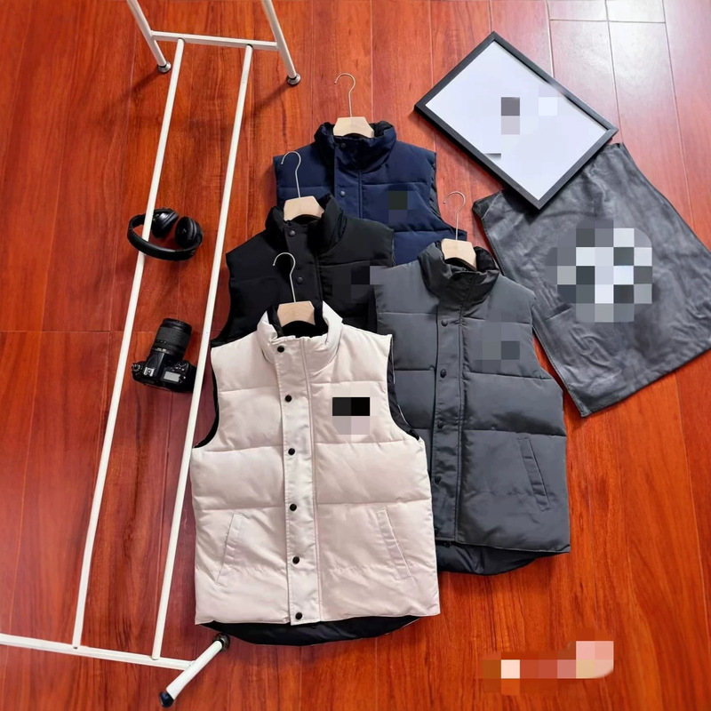 Cross-Border New Model Black Label Gray Label Stand Collar Large Russian White Duck down Vest Men's Autumn and Winter Warm Jacket Youth Vest