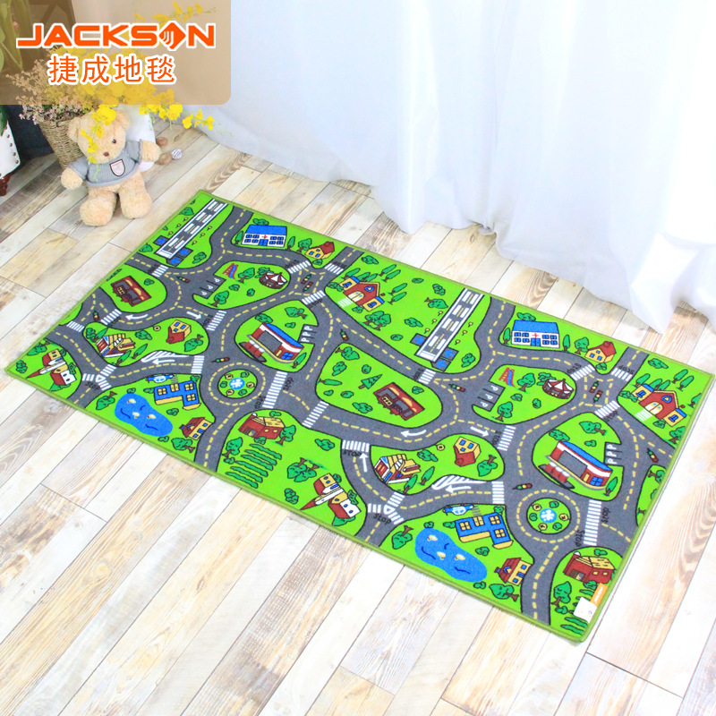 Cross border Amazon Jebsen carpet City traffic children carpet Cartoon Children blanket Lane runway Game pad