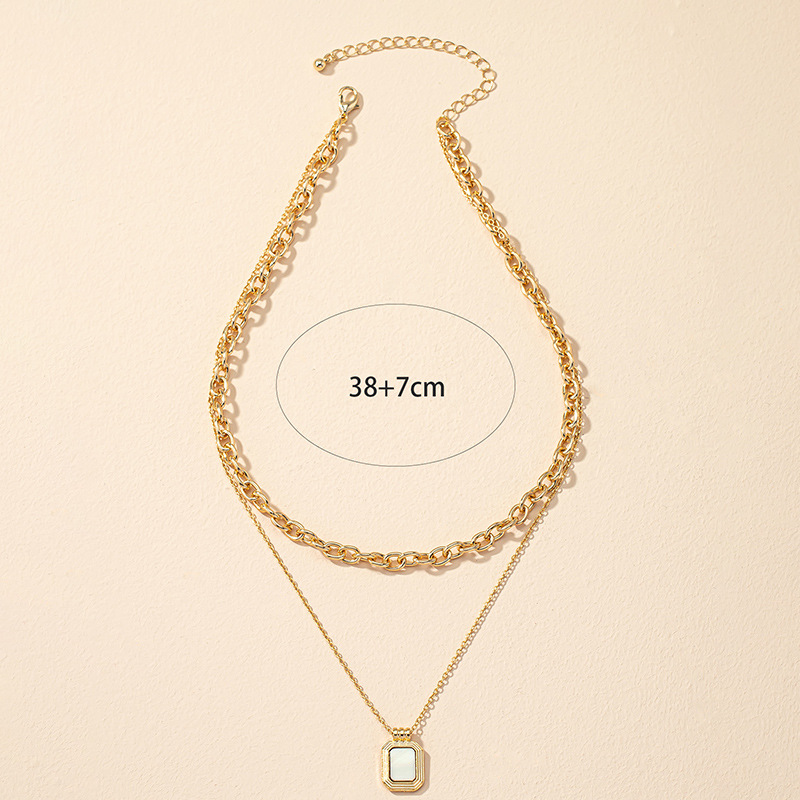 Fashion Geometric Alloy Layered Plating Necklace