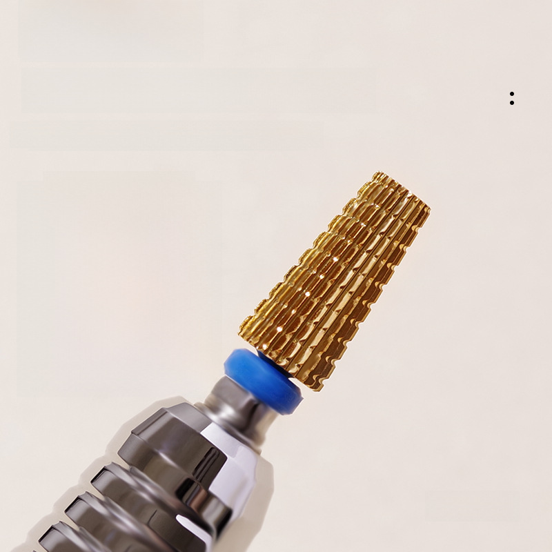 Five-in-one tungsten steel grinding head cross-tooth color-plated alloy nail art tool nail removal and trimming to remove dead skin calluses