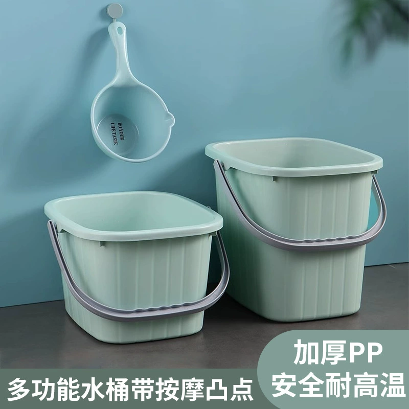 Утолщенное квадратное ведро, бытовое портативное пластиковое ведро для стирки, ведро для ванны для ног, ведро для швабры в общежитии, ведро для швабры, ведро для хранения воды