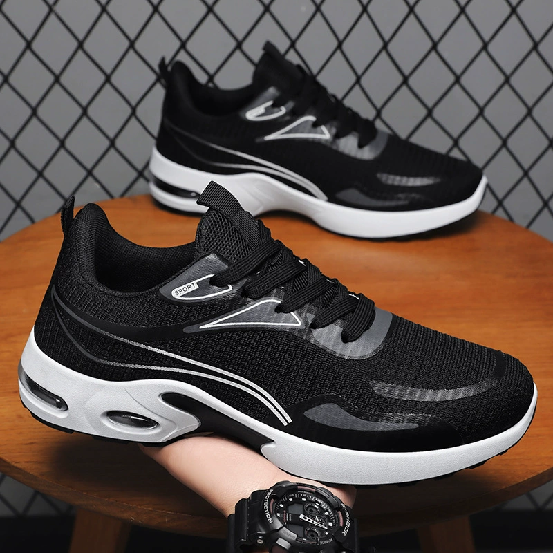 Обувь Мужская трансграничная новая внешняя торговля мужская обувь корейская версия летающего ткачества надувная прокладка мягкая подошва модная тенденция дышащая спортивная обувь