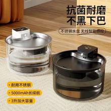 不锈钢猫咪饮水机无线不插电自动循环喝水碗流动大容量宠物饮水器