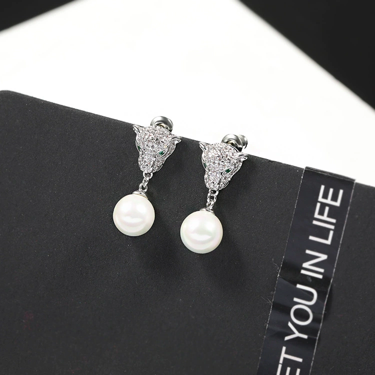 Серебряная игла, серьги, модное каменное инкрустация, тренд zirconium из жемчи, образец серебра 925, европейский стиль