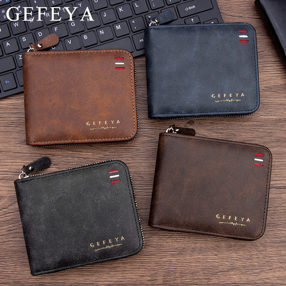 Cross-border hot-selling men's short chain wallet, detachable card holder, coin purse, small wallet with bill compartment, wholesale