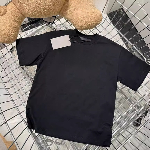 Adhesive Letter Children's Short Sleeve T-Shirt Summer Outfit 2024 New Middle and Big Children's Trend Brand Children's Summer Loose Half Sleeve T-Shirt