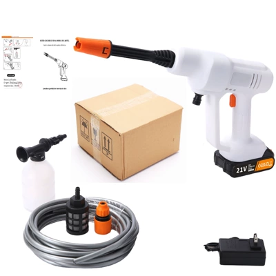 Cross-Border Wireless Car Washer High-Pressure Car High pressure car wash water gun - carton-5-sections-1-battery-1-charge-configuration
