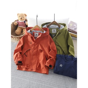Children's Jacket Boy's Inner Waterproof Soft Shell Spring and Autumn Zipper 2025 Casual Jacket Pocket Pure Cotton