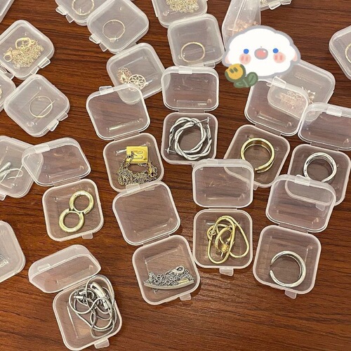 Transparent jewelry box that can be filled and portable, ins style earrings, necklaces and rings, internet celebrity jewelry storage box